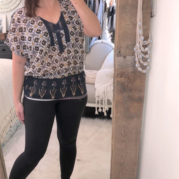 Free People size small floral boho top - Picture 1 of 4